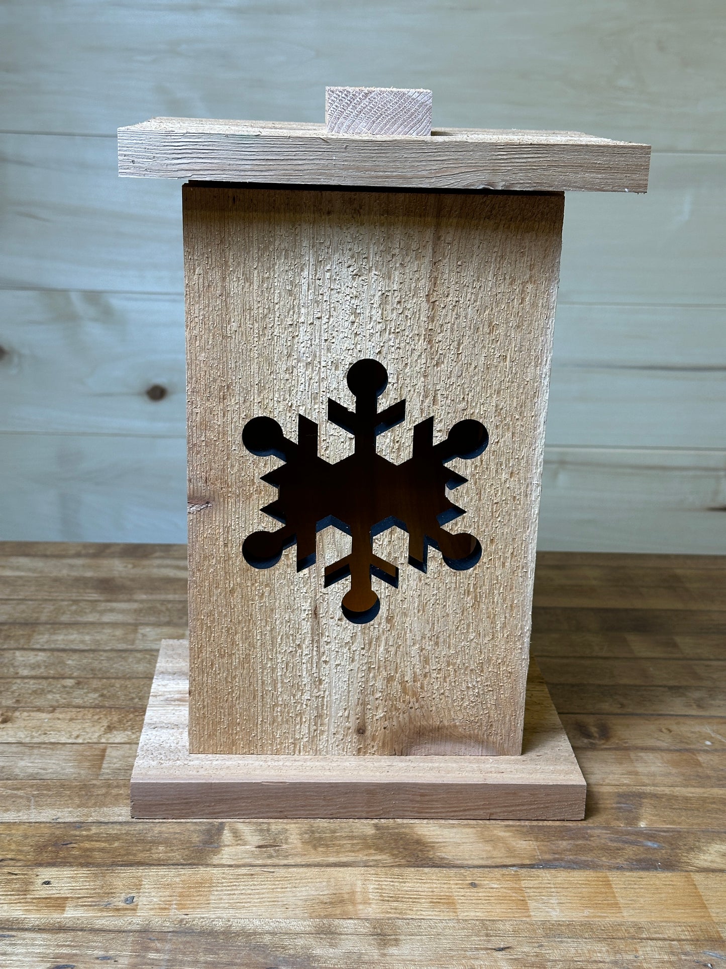 Themed Wood Lantern with Removable Front