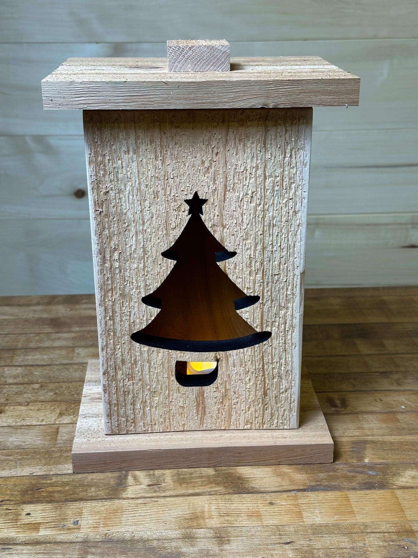 Themed Wood Lantern with Removable Front