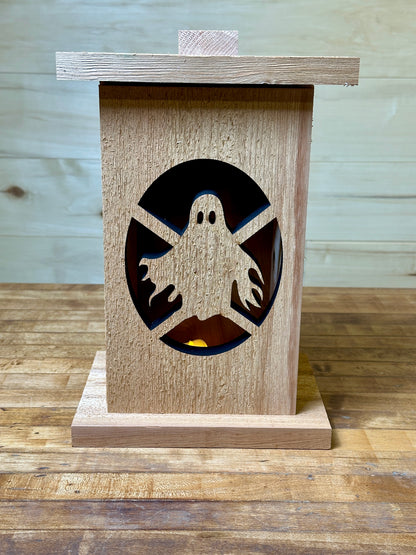 Themed Wood Lantern with Removable Front